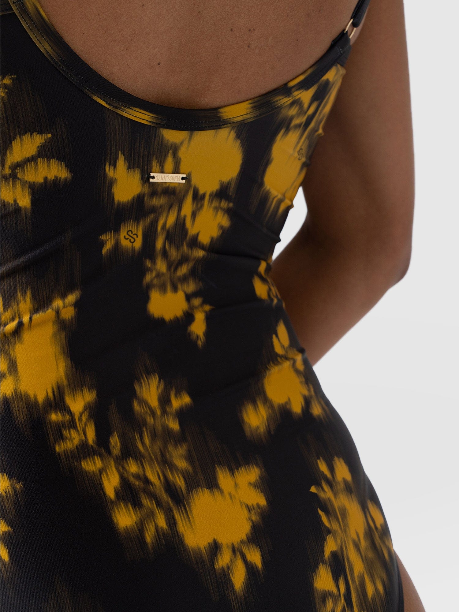 Riley Cross Front Swimsuit - Yellow Fade Floral